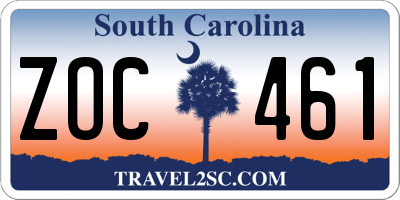SC license plate ZOC461