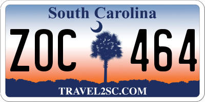 SC license plate ZOC464
