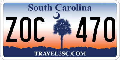 SC license plate ZOC470
