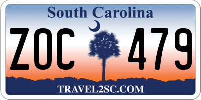 SC license plate ZOC479