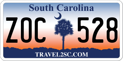 SC license plate ZOC528