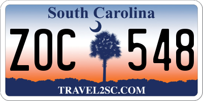 SC license plate ZOC548