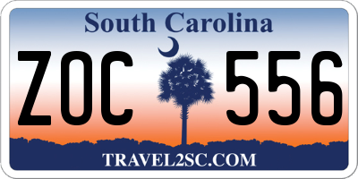 SC license plate ZOC556