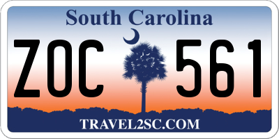 SC license plate ZOC561