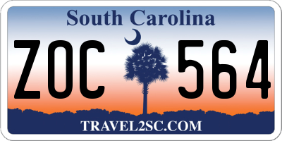 SC license plate ZOC564