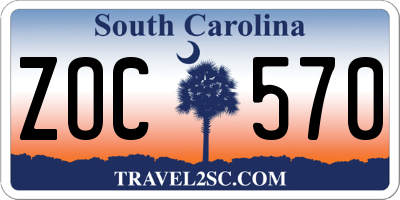 SC license plate ZOC570