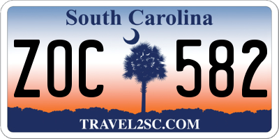SC license plate ZOC582