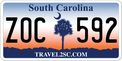 SC license plate ZOC592
