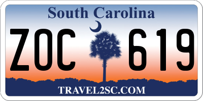SC license plate ZOC619