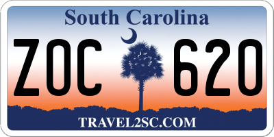 SC license plate ZOC620