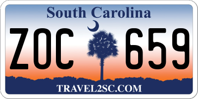 SC license plate ZOC659