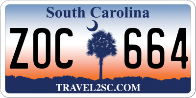 SC license plate ZOC664