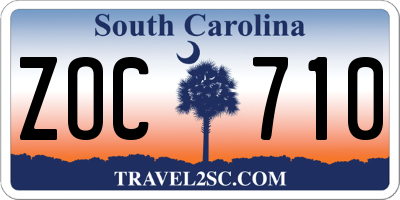 SC license plate ZOC710