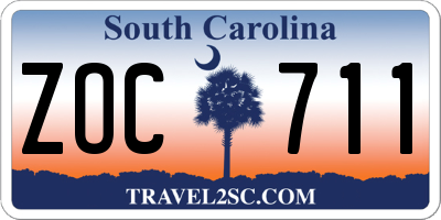 SC license plate ZOC711