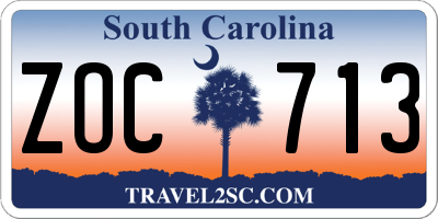 SC license plate ZOC713