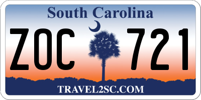 SC license plate ZOC721