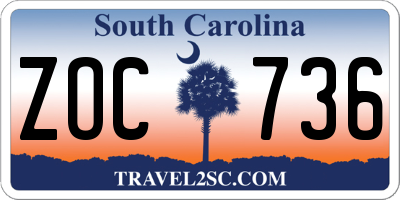 SC license plate ZOC736