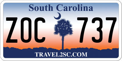 SC license plate ZOC737