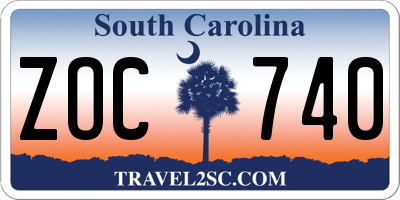 SC license plate ZOC740
