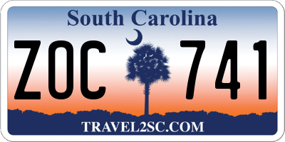 SC license plate ZOC741