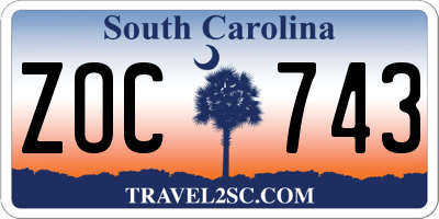 SC license plate ZOC743