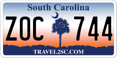 SC license plate ZOC744