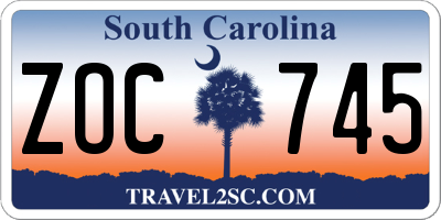 SC license plate ZOC745