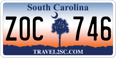 SC license plate ZOC746