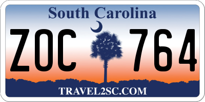 SC license plate ZOC764