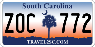 SC license plate ZOC772