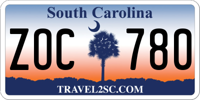 SC license plate ZOC780