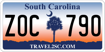SC license plate ZOC790