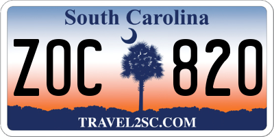 SC license plate ZOC820