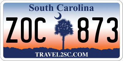 SC license plate ZOC873
