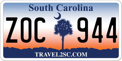 SC license plate ZOC944