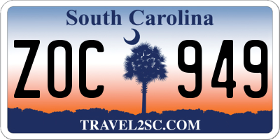 SC license plate ZOC949