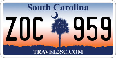 SC license plate ZOC959