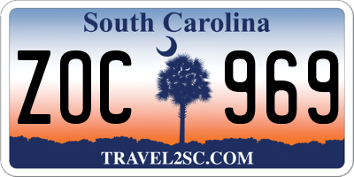 SC license plate ZOC969