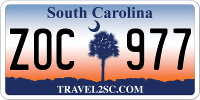 SC license plate ZOC977