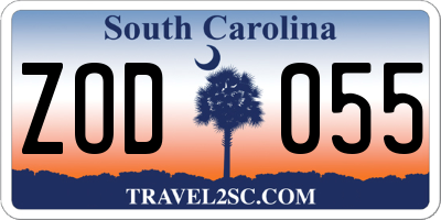 SC license plate ZOD055