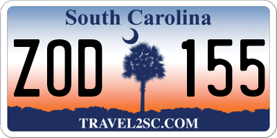 SC license plate ZOD155