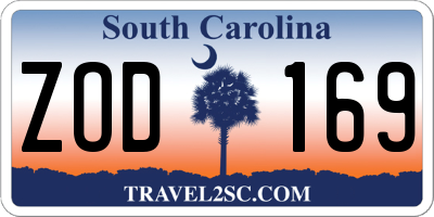 SC license plate ZOD169
