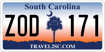SC license plate ZOD171