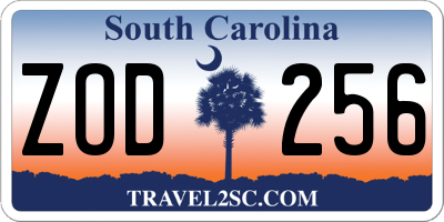SC license plate ZOD256