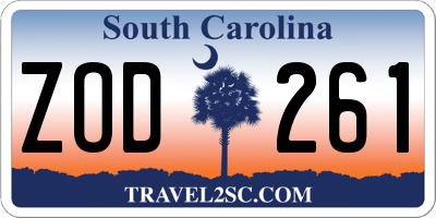 SC license plate ZOD261