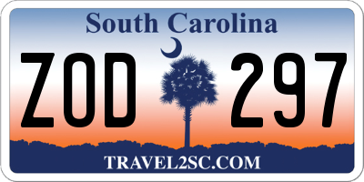 SC license plate ZOD297