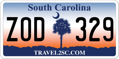 SC license plate ZOD329