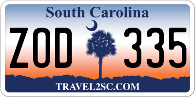 SC license plate ZOD335