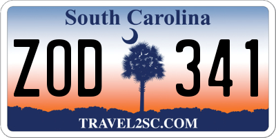 SC license plate ZOD341