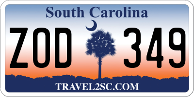 SC license plate ZOD349